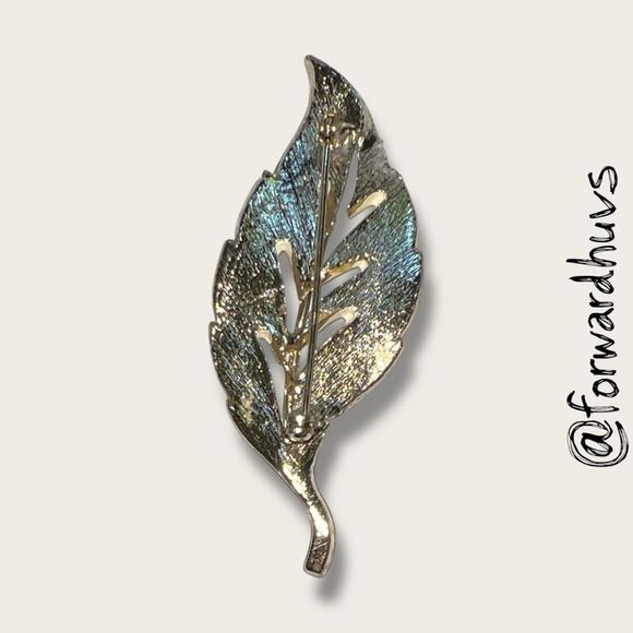 Bundle Sale 3 for $15 | Gold and Cream-Colored Leaf Brooch - Picture 7 of 11
